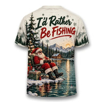 I'd Rather Be Fishing Santa Christmas T-Shirt