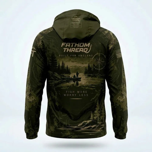 Fathom Thread Fish More Worry Less Fishing Windbreaker Jacket