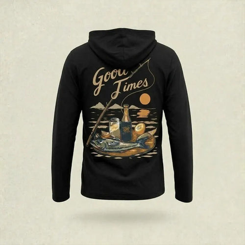 Fathom Threads Good Times Fishing Hooded Long Sleeve Shirt
