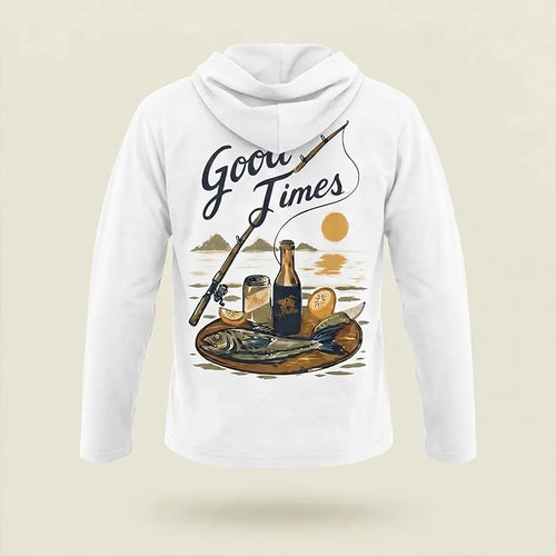 Fathom Threads Good Times Fishing Hooded Long Sleeve Shirt