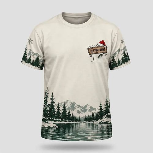 I'd Rather Be Fishing Santa Christmas T-Shirt