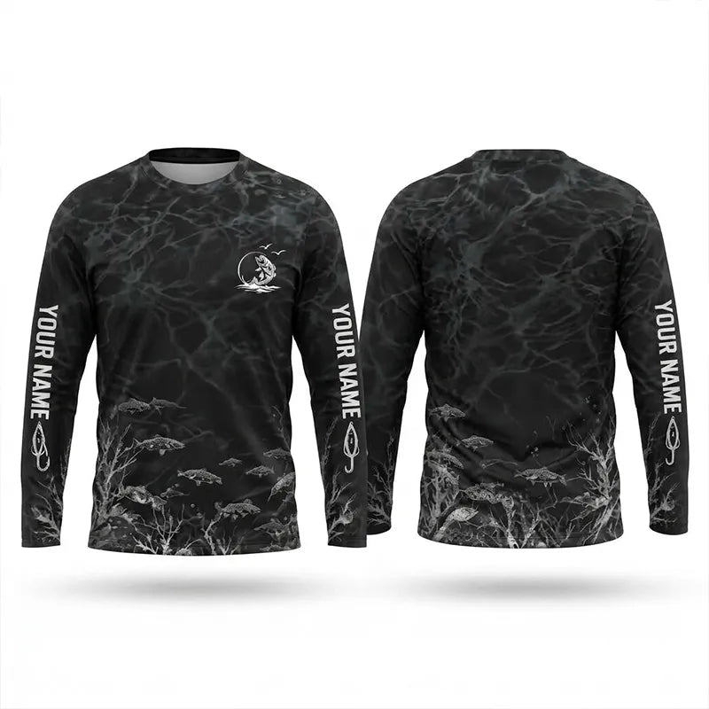 Personalized Underwater Fishing Water Ripple Long Sleeve Shirt
