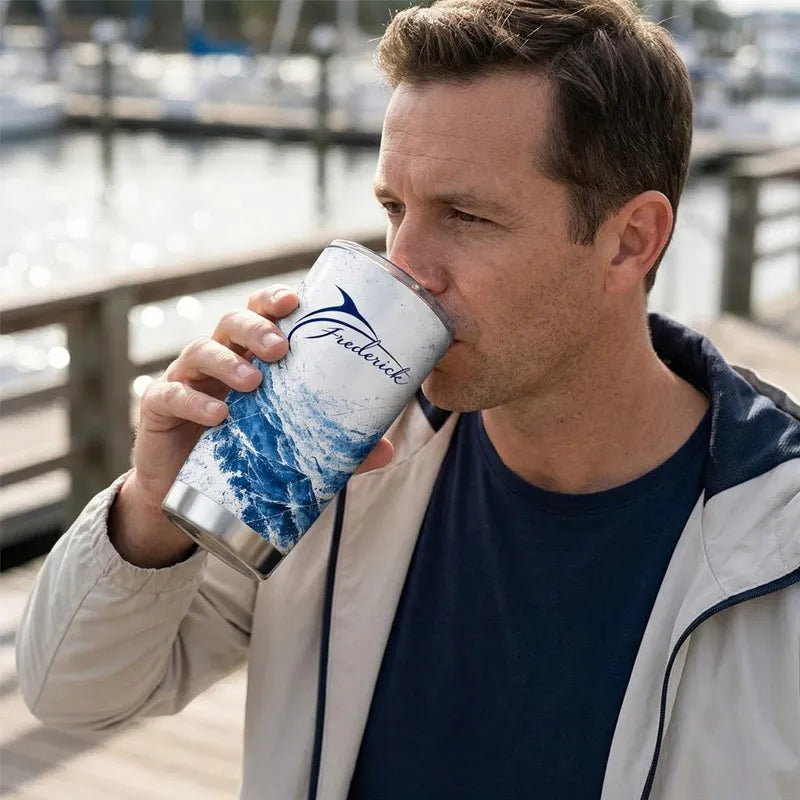 Blue Marlin Fisherman Ocean Fishing 20oz Tumbler