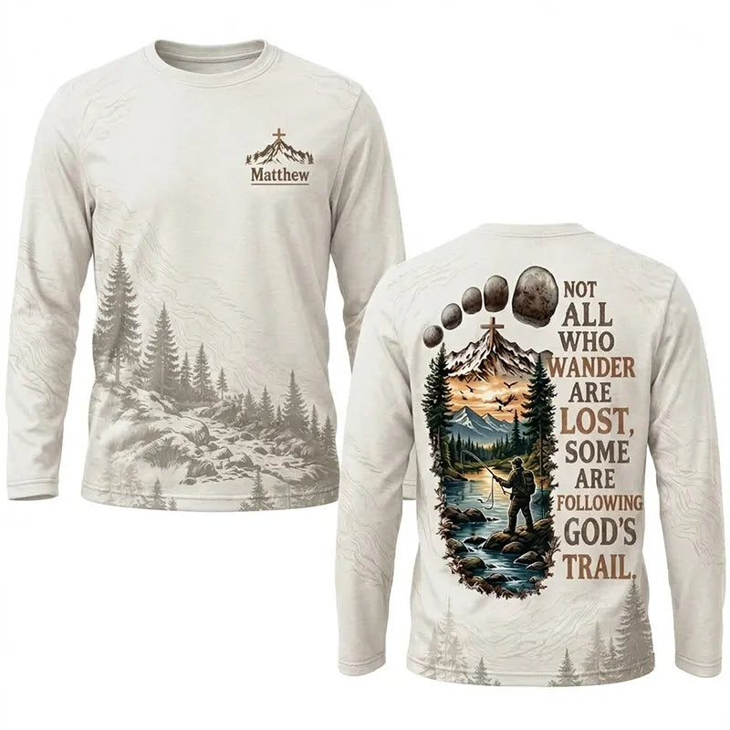 Faith Over Mountains Personalized Name Christian Long Sleeve Shirt