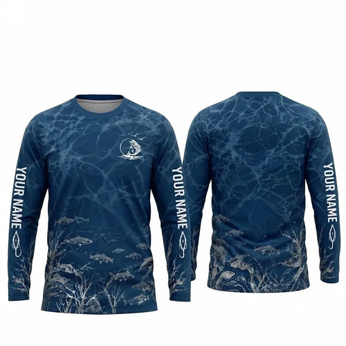 Personalized Underwater Fishing Water Ripple Long Sleeve Shirt