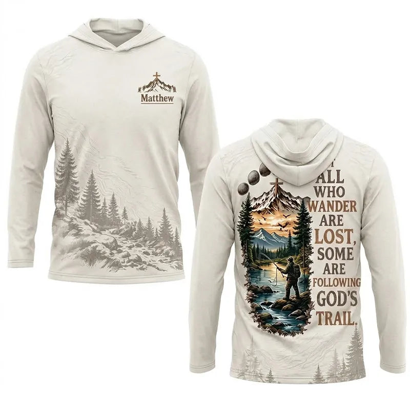 Faith Over Mountains Personalized Name Christian Hooded Long Sleeve Shirt