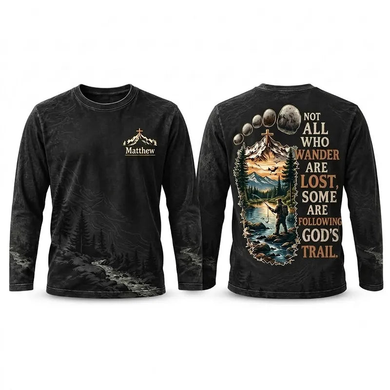 Faith Over Mountains Personalized Name Christian Long Sleeve Shirt