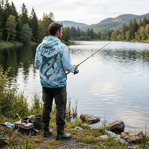 3D Fishing Deep Sea Marlin Ocean Design Windbreaker Jacket