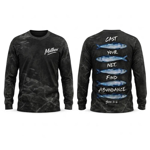 Personalized Cast Your Net Find Abundance Long Sleeve Shirt