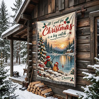Personalized Christmas Fishing Big Catch Tassels Blanket