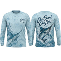 3D Fishing Deep Sea Marlin Ocean Design Long Sleeve Shirt