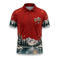 I'd Rather Be Fishing Santa Christmas Polo Shirt