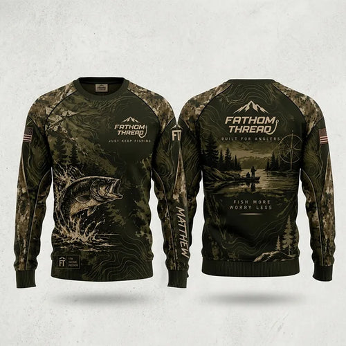 Fathom Thread Fish More Worry Less Fishing Sweater