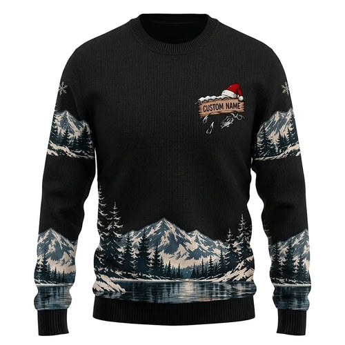 I'd Rather Be Fishing Santa Christmas Sweater