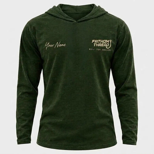 Personalized It's Time To Go Fishing Fathom Thread Hooded Long Sleeve Shirt