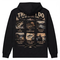 Things I Do in My Spare Time Fishing Hooded Long Sleeve Shirt