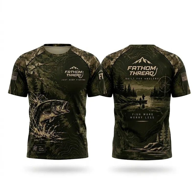 Fathom Thread Fish More Worry Less Fishing T-Shirt