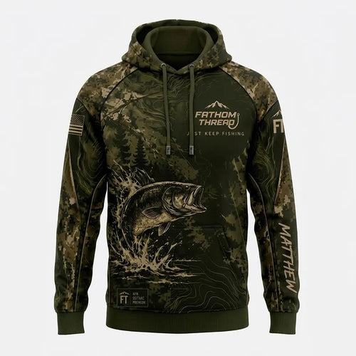 Fathom Thread Fish More Worry Less Fishing Hoodie