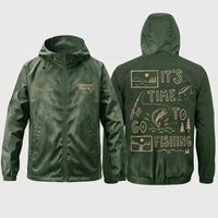 Personalized It's Time To Go Fishing Fathom Thread Windbreaker Jacket