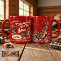 Personalized Hand Tied Flies Rainbow Trout Fly Fishing Mug