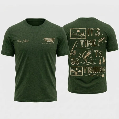 Personalized It's Time To Go Fishing Fathom Thread T-Shirt