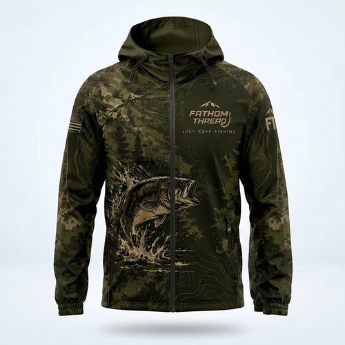 Fathom Thread Fish More Worry Less Fishing Windbreaker Jacket
