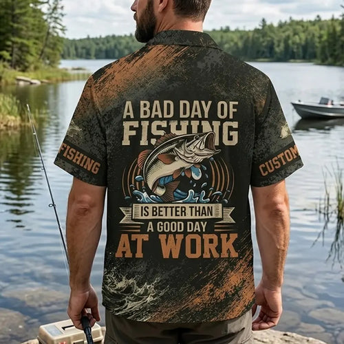 A Bad Day Of Fishing Is Better Than A Good Day At Work Fishing Hawaiian Shirt