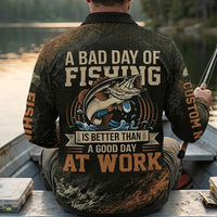 A Bad Day Of Fishing Is Better Than A Good Day At Work Fishing Polo Long Sleeve Shirt