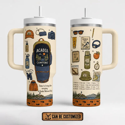 Acadia National Park Camping Checklist Tumbler