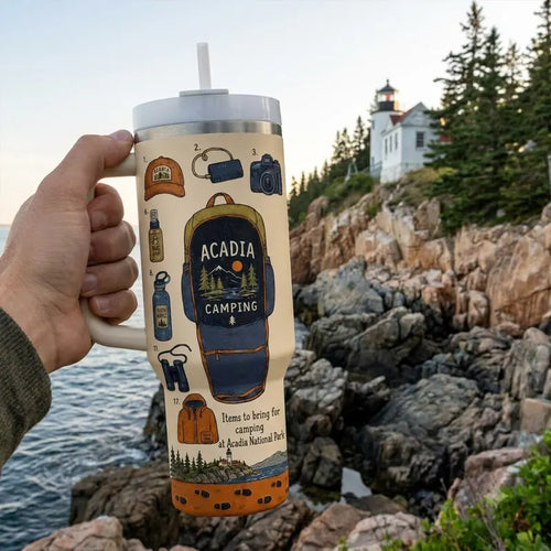 Acadia National Park Camping Checklist Tumbler
