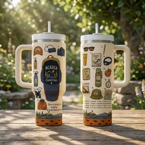 Acadia National Park Camping Checklist Tumbler