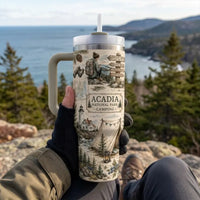 Acadia National Park Camping Personalized Handled Tumbler