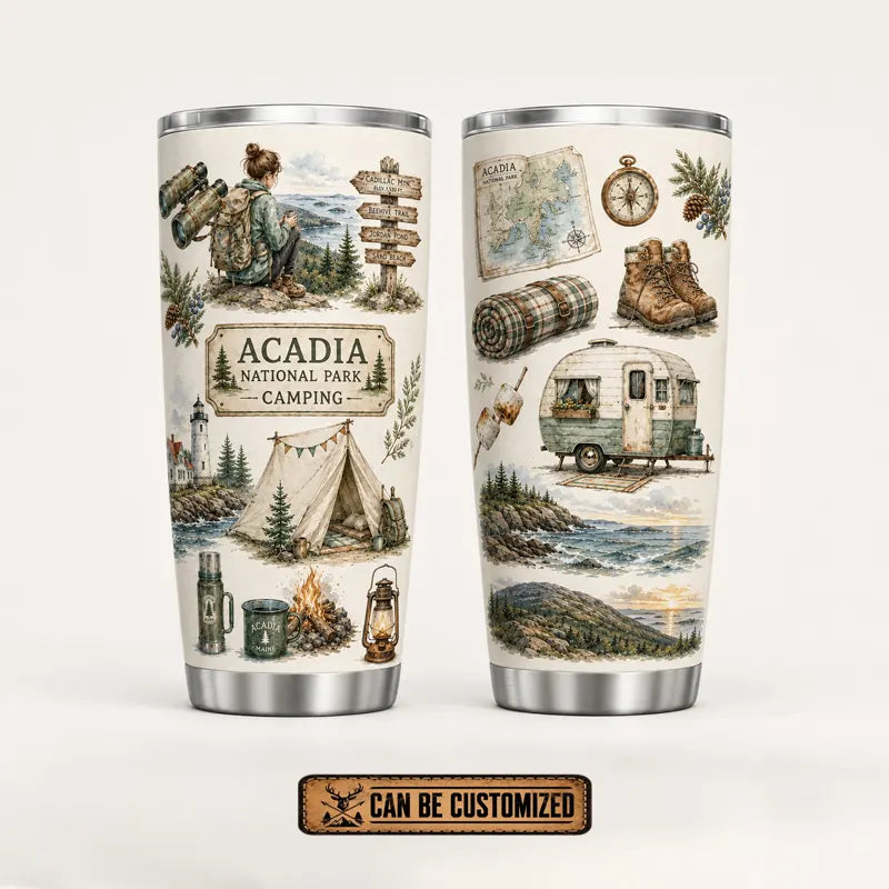 Acadia National Park Camping Personalized Tumbler