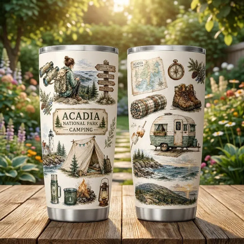 Acadia National Park Camping Personalized Tumbler