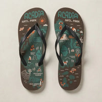 Acadia National Park Illustrated Map Flip Flops