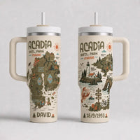 Acadia National Park Illustrated Map Handled Tumbler
