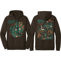 Acadia National Park Illustrated Map Hoodie