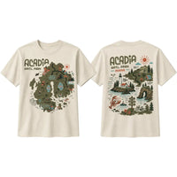 Acadia National Park Illustrated Map T-Shirt
