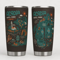 Acadia National Park Illustrated Map Tumbler