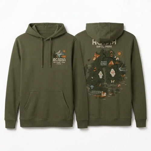 Acadia National Park Map Hoodie