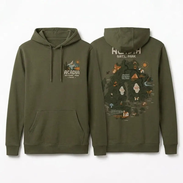 Acadia National Park Map Hoodie 2026