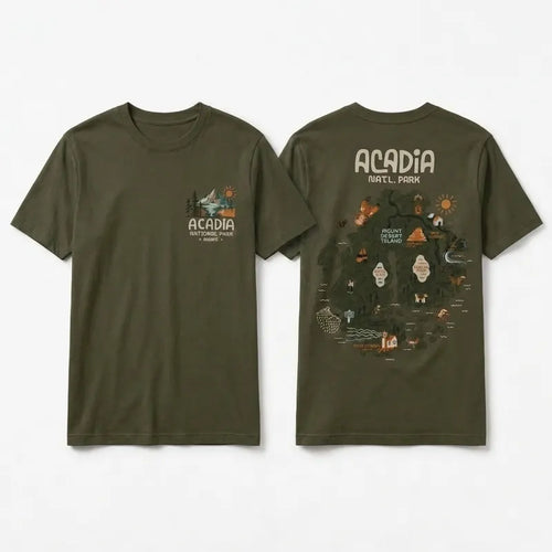 Acadia National Park Map T-Shirt