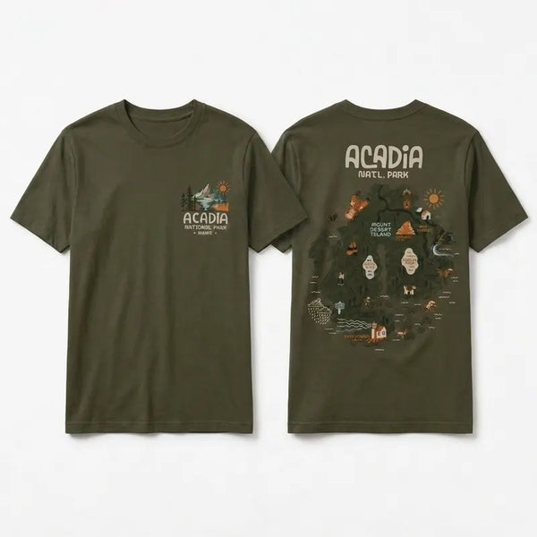 Acadia National Park Map T-Shirt 2026