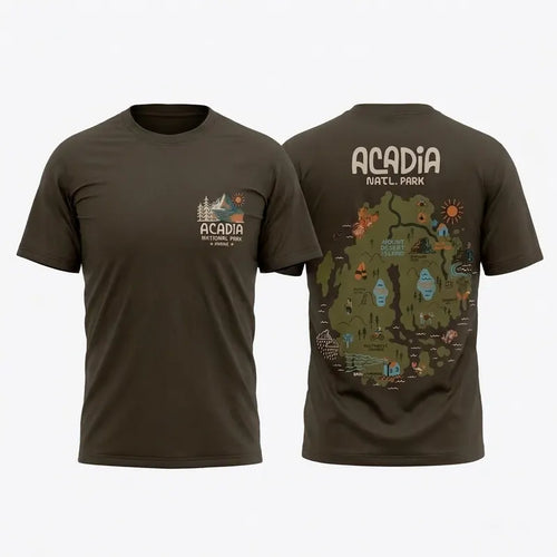 Acadia National Park Map T-Shirt