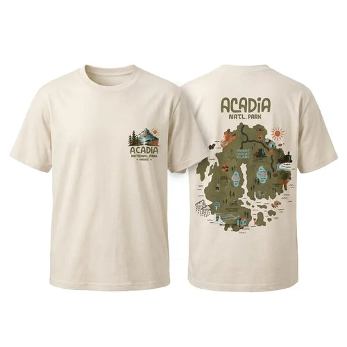 Acadia National Park Map T-Shirt