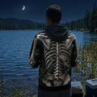 All-Over Print Skeleton Fishing Hoodie