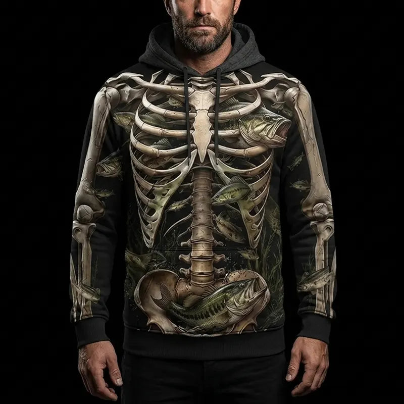 All-Over Print Skeleton Fishing Hoodie 2026