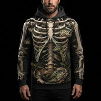 All-Over Print Skeleton Fishing Hoodie