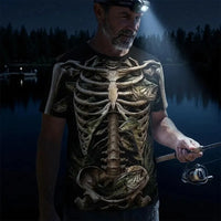 All-Over Print Skeleton Fishing T-Shirt