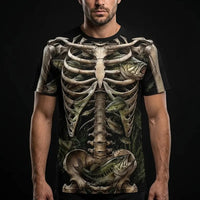All-Over Print Skeleton Fishing T-Shirt